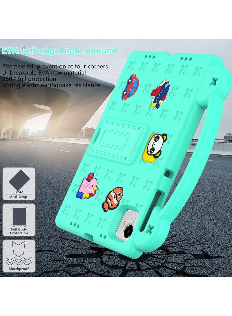 Shockproof Case Compatible with Honor Pad X9a 11.5 Inch (2025), Lightweight EVA Kids Friendly Shockproof Protective Cover with Invisible Bracket and Handle (Mint green) - Image 2